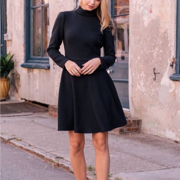 Gal Meets Glam Black Fit and Flare Long Sleeve Harlow Dress Size 18 - Picture 2 of 10